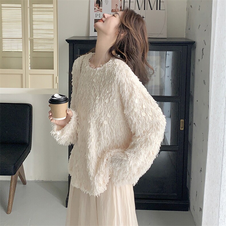 【现货】洋气亮片钉珠宽松上衣B208-9001-P120K178，女装大码女装，浙宝208