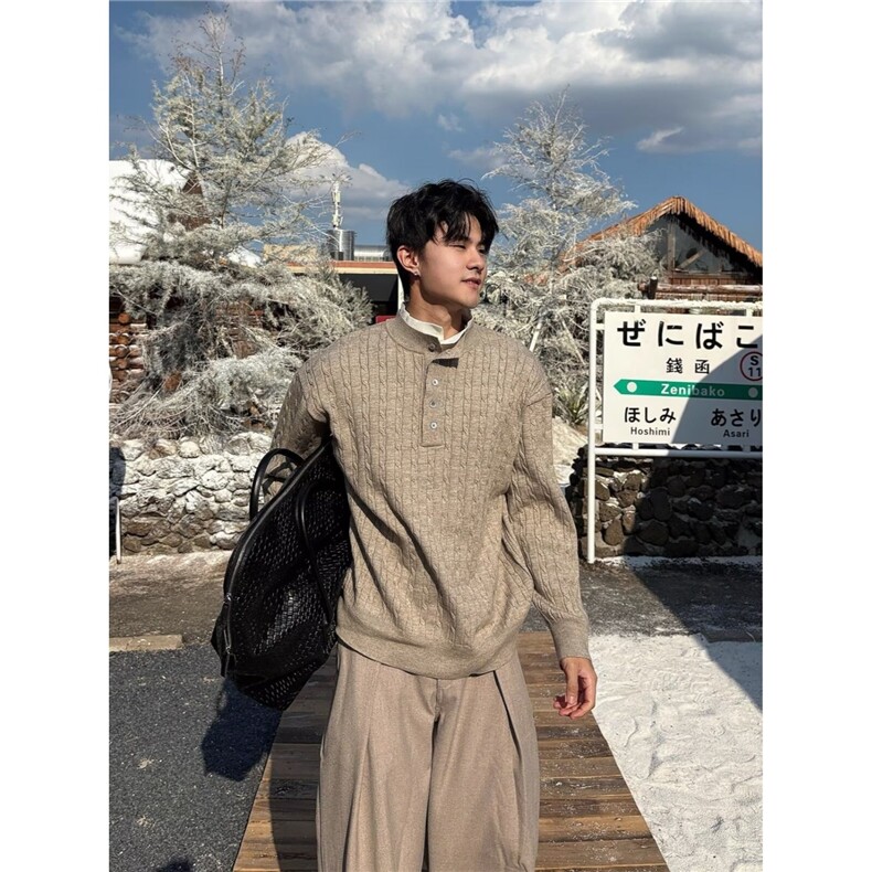 慵懒潮流简约原宿百搭气质新款流行时尚文艺日系ins长袖毛衣，男装针织衫/毛衣，星座516A