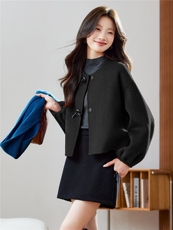 2025年冬季现货羊毛大衣新款经典复古短款双面呢外套，女装双面呢大衣，臻衣坊