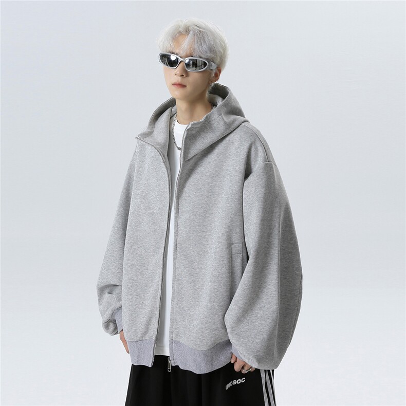 秋冬重磅复古廓形连帽开衫加厚外套男女JK808-P58,女装短外套,电商C307