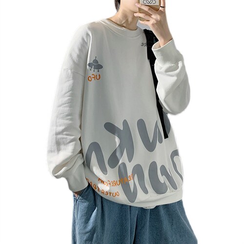 2023春季新款海报风卫衣男圆领套头印花大码衣服WY02-P50控68，男装卫衣，电商A089-1
