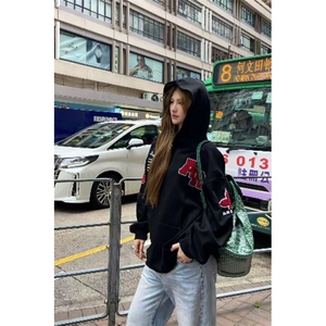 W10273-P53 网图现货 320克华棉美式高街刺绣连帽卫衣图片