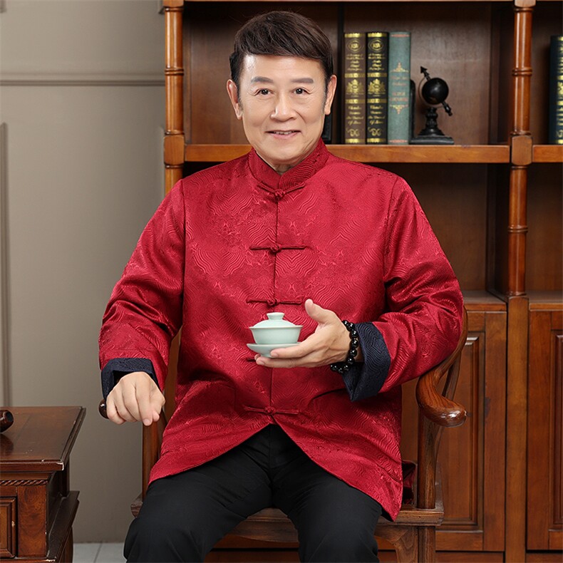 2024高品质主推秋款风唐装外套男装中老年中式复古盘扣夹克图片