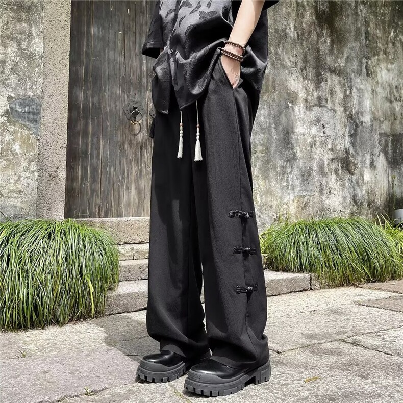 简约宽松直筒工装裤春秋季男潮牌百搭阔腿休闲拖地长裤子K2827,男装工装外套,星座1116A-1（原606A）