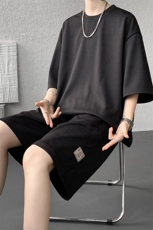 8XL-M青少年扎染短袖t恤休闲运动套装男生夏季宽松大码TZ38001P55，男装T恤，电商B312