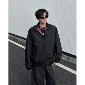 8XL-M美式复古棒球服外套男特大码潮牌双拉链立领夹克衫JK005P85图片