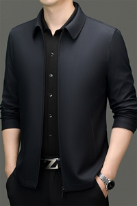 XL-K8508秋冬新款男士夹克翻领商务休闲时尚青年男装纯色外套图片