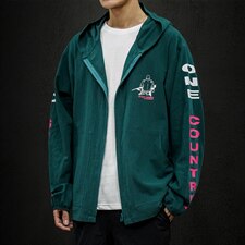 【】A003-HJ5071-P65春装新款连帽夹克外套黑墙，男装夹克，电商A003