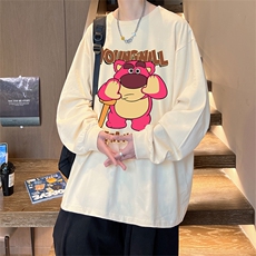 直播品质秋冬重磅潮牌嘻哈美式印花纯棉长袖T恤打底衫CT388特P28，男装T恤，电商A486