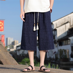 夏季风男装棉麻七分裤直筒超宽松休闲中裤A266-1-KZ880-P56图片