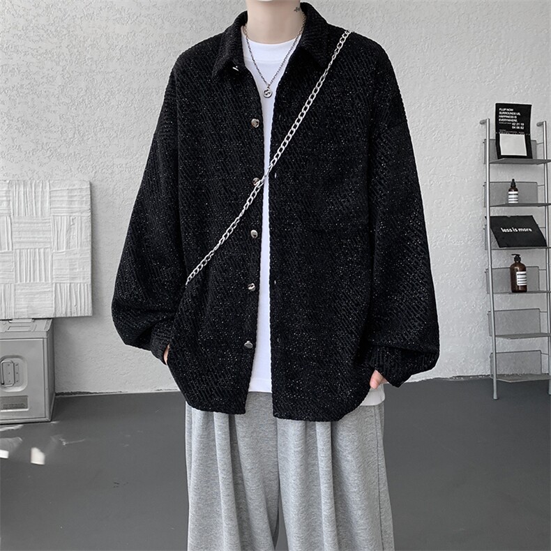 衬衫男春季新款港风宽松大码小香风长袖衬衣CS7002-P42，男装衬衫，星座214-3