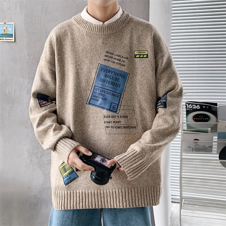 ！2023秋冬高品质男士圆领毛衣大码百搭针织衫M215P50控68,男装针织衫/毛衣,电商B220