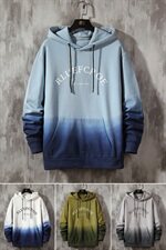 渐变色潮流宽松连帽卫衣韩版百搭休闲上衣服秋季外套DF73T，男装卫衣，电商A102