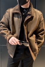 皮毛一体冬季棉袄男社会小伙版型工装棉衣外套袄子5213-P148控188，男装棉衣，电商D327