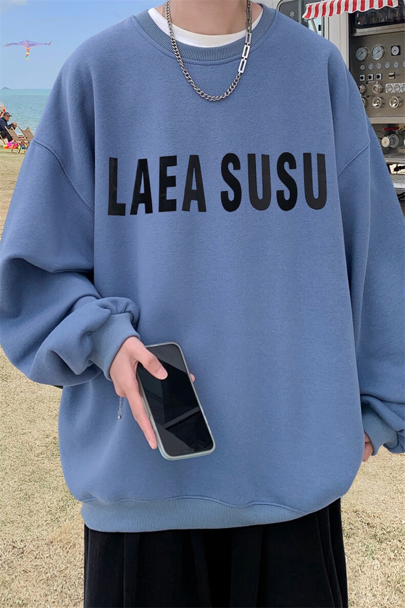 ！直播品质重磅大码港风LAEA厚板印花圆领卫衣WY101-特p28,男装卫衣,星座508（原C305）