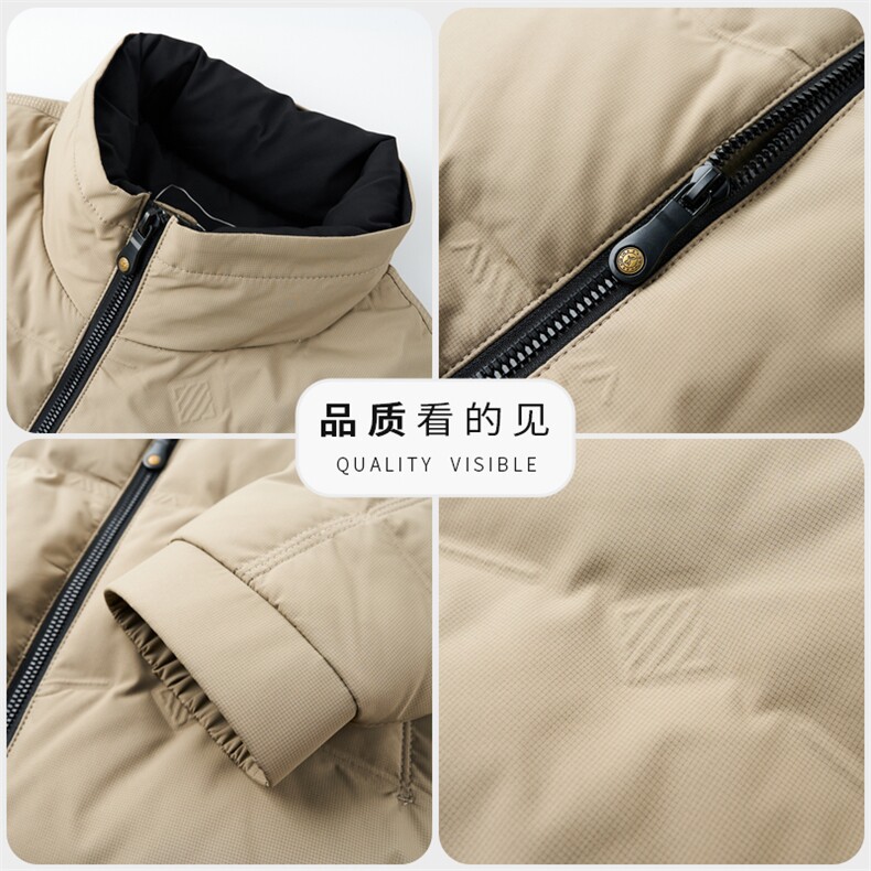 冬季男士立领鸭绒纯色加绒保暖轻商务羽绒服时尚男装外套,男装羽绒服,钱塘6003（原4033）