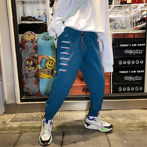 【】A003-HZ7219-P50新款字母印花休闲裤 女模图片