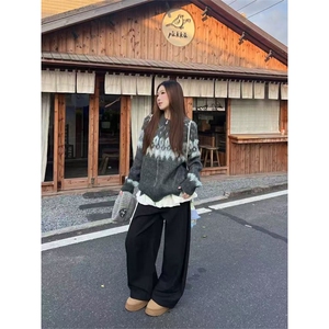 网图有货 费尔岛开衫毛衣男女慵懒马海毛拉链针织外套 A1021-P58图片