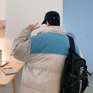 新款男百搭设计感拼接港风棉衣M063-P90控148图片