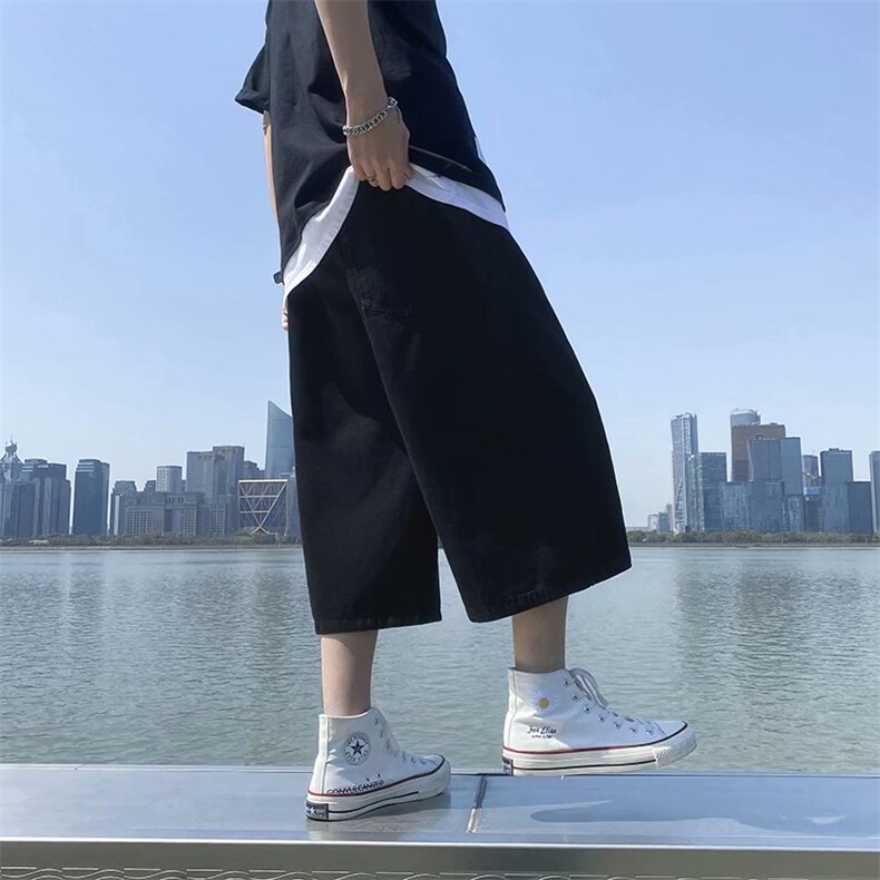 夏季薄款潮牌牛仔七分裤男ins韩版潮流百搭宽松休闲短裤N969-P38,男装牛仔裤,星座1008