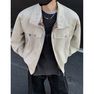 座山雕加绒加厚外套男冬季帆布棉服短款工装棉衣飞行夹克棉服p128图片