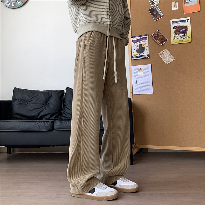 复古潮流简约日系慵懒加绒抽绳宽松百搭休闲长裤子K0585-P40,男装卫衣,星座308B-2