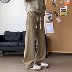 复古潮流简约日系慵懒加绒抽绳宽松百搭休闲长裤子K0585-P40，男装卫衣，星座308B-2