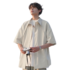 2026夏季凉感纯色短袖衬衫男时尚外套CD5477特P28建议零售价68，男装T恤，电商A001