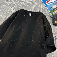 夏季男士纯棉短袖T恤280克高克重满天星圆领短袖C208-8004-特P28，男装T恤，电商C208