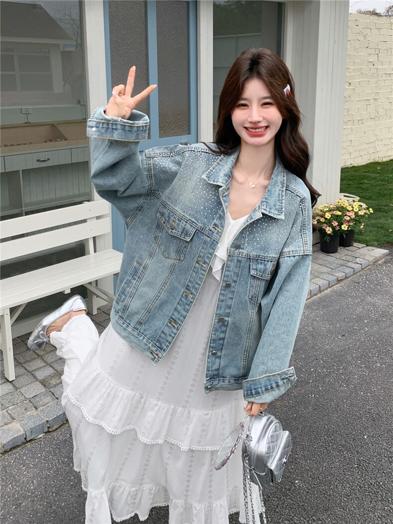 【现货】主推烫钻牛仔外套P155-K248，女装短外套，浙宝128A