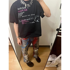 【有货】数码印花牛仔裤男款美式高街直筒裤子N0097CC-特P72，男装牛仔裤，星座1007（原301D）