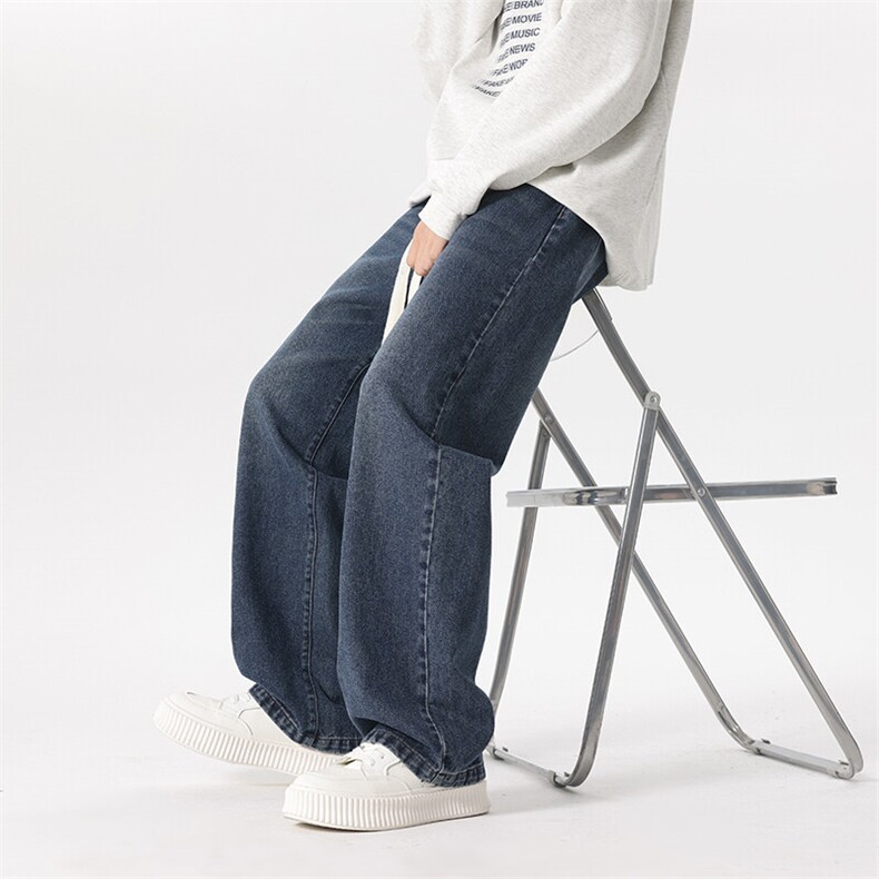 C009-P45春夏新款牛仔裤男士休闲宽松系绳长裤子【控79】M-5XL，男装牛仔裤，星座1204