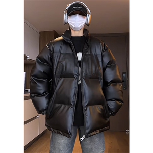 网图切片（可供短视频）立领钢印棉衣PU皮棉服棉袄M2883-特P100图片