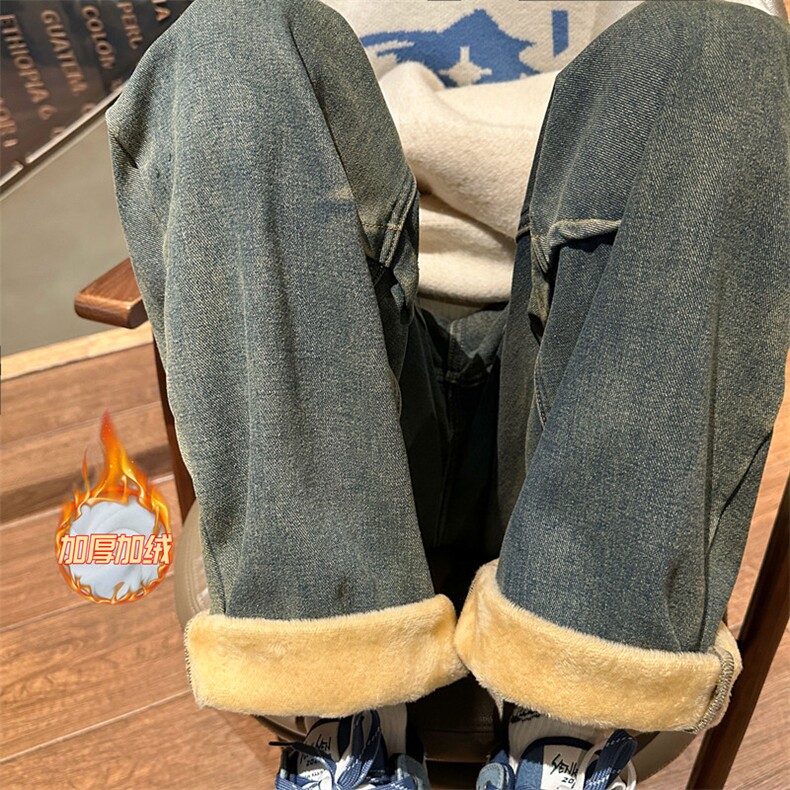 XZ616冬季复古设计感牛仔裤加绒加厚休闲长裤TY969JRP75控88,男装牛仔裤,星座512A（原616）