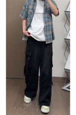 26春款工装风潮流百搭长裤多口袋设计个性小众牛仔裤K666TP65，男装牛仔裤，电商A102B