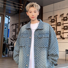 特批P60无差价25春新设计感提花多口袋牛仔服夹克男翻领外套NJ150，男装夹克，电商A001