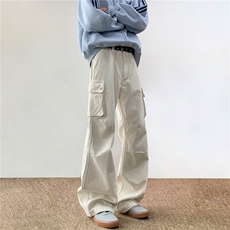 大口袋工装裤男秋冬美式高街休闲裤子直筒宽松阔腿长裤K5974-P58，男装休闲裤，星座412-3
