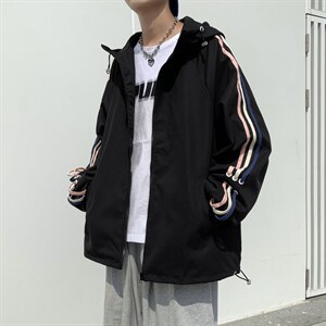 春秋季休闲夹克痞帅连帽上衣设计感小众情侣装外套男 W3677-P60图片