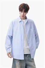 衬衫男春季新款港风宽松大码条纹长袖衬衣CS801-特P29，男装衬衫，星座214-3