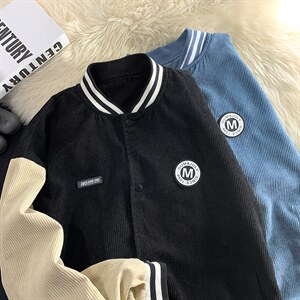 2022灯芯绒夹克外套港风宽松棒球服D201-DM94-P70图片