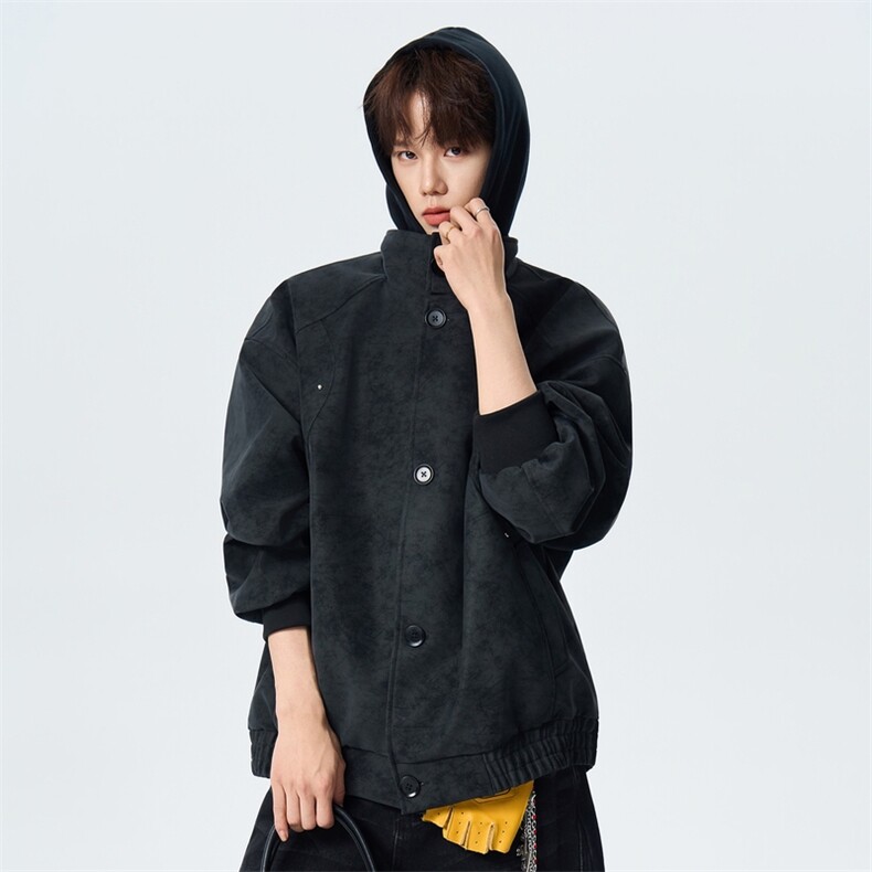 简约百搭宽松夹克男2026春季新款休闲潮流外套XZ309JK8001P98,男装夹克,星座309（原A406）
