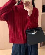 春秋韩版女套头高领短款宽松百搭打底衫毛衣，女装羊毛衫，圣旺供货
