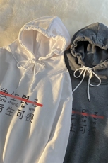 WY2028-P35加绒款-P40纯棉连帽卫衣男大码运动帽衫宽松薄外套男，男装卫衣，电商A040