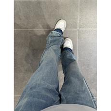 【网图】cleanfit蓝色牛仔裤男修身直筒窄版vibe裤子NZ07LL-特P50，男装牛仔裤，星座1007（原301D）