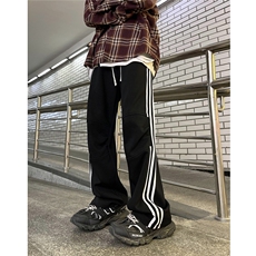 美式三条杠伞兵裤~运动卫裤休闲裤男女3XZ502-K695-P55控78，男装休闲裤，星座502