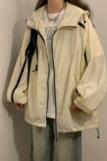 1中性风黄灯连帽滚边设计大码M-5XL潮牌防晒服男FS77005P45控68，男装夹克，星座226-2