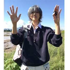 假两件休闲宽松卫衣 韩版男上衣外套 D328-WW13-P58图片