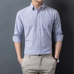 H5615钱塘2020-1秋冬男士小格子衬衣舒适P42图片