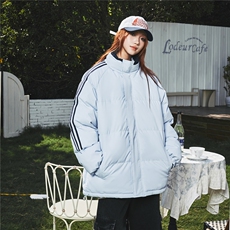 ！冬季条纹五防立领加绒加厚棉衣情侣撞色棉服外套MY7777-P75，男装棉衣，星座610B-1