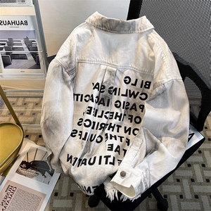 水洗做旧牛仔外套男款春秋季美式高街vibe风扎染覆古潮牌宽松外套图片
